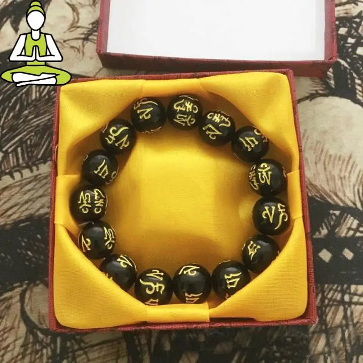 YoMantra™ | Bracelets tibétains en obsidienne noire | Yoga Ultimate Ananda by Kelpup OÜ